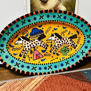 Decorative serving platter by artist
Chris Kennedy  never used.